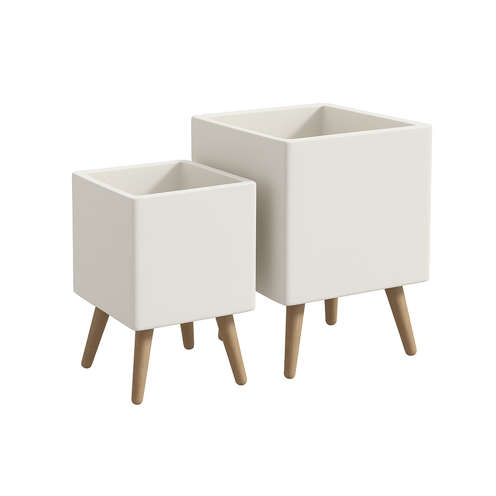 Macetas cuadradas con patas